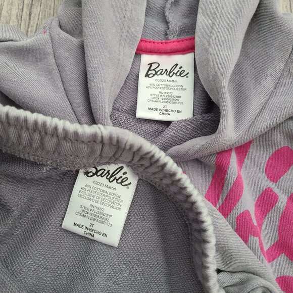 Barbie Toddler Girl Hoodie & Skirt Set Gray & Pink Size 2T - Picture 5 of 6
